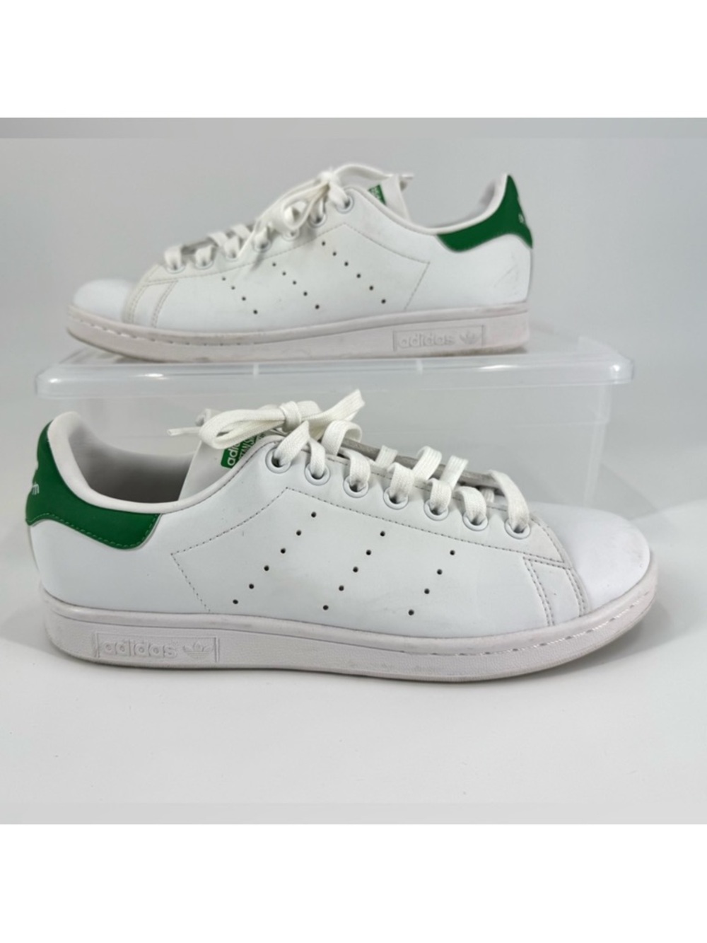 Adidas Stan Smith Leather Classic Tennis Sneaker Shoe, White/Green, Size 8 - Picture 1 of 8